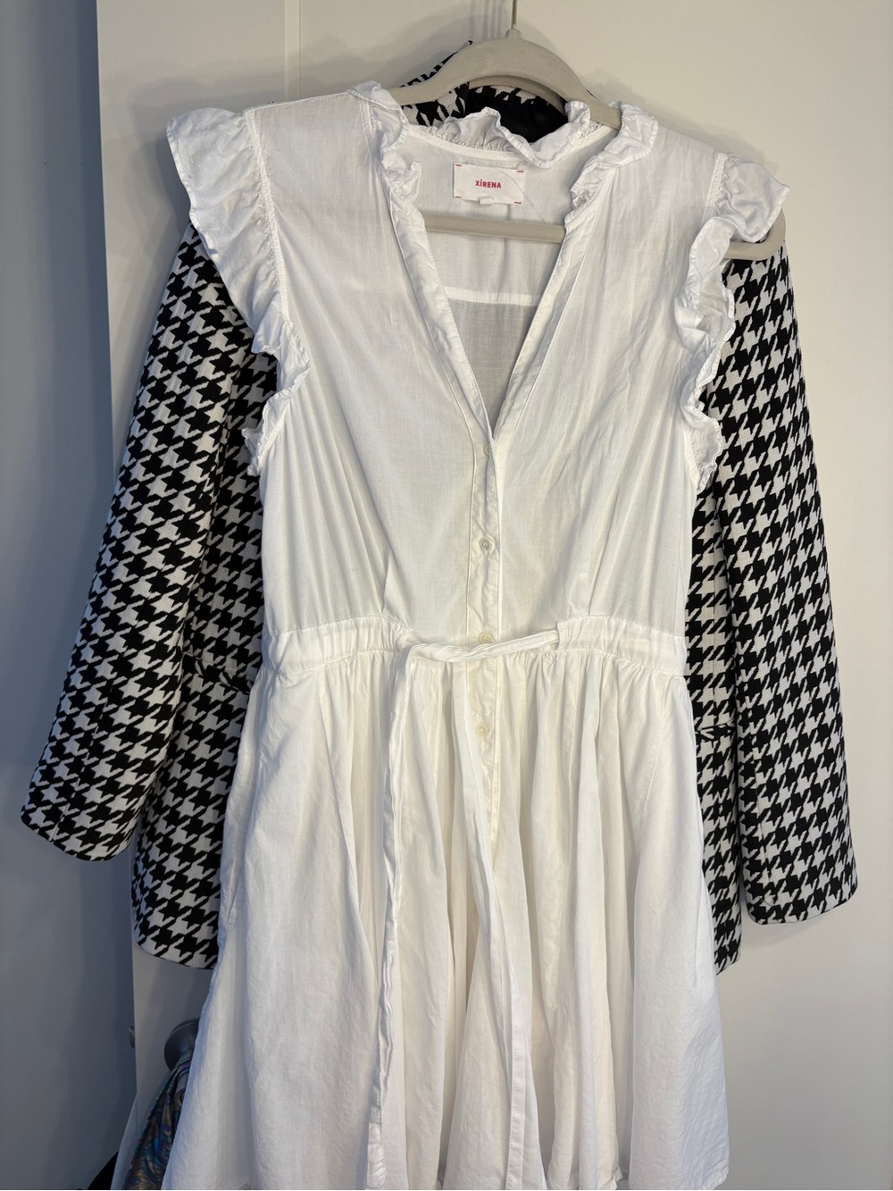 XiRENA White Ruffled Mini Dress